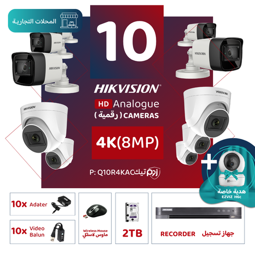 Integrated Commercial Package (10 4K/8MP-HD Digital Surveillance Cameras)