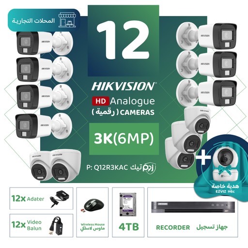 Integrated Commercial Package (12 3K/6MP-HD Digital Surveillance Cameras)
