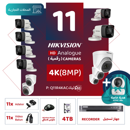 Integrated Commercial Package (11 4K/8MP-HD Digital Surveillance Cameras)