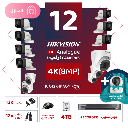 Integrated Home Package (12 4K/8MP-HD Digital Surveillance Cameras)