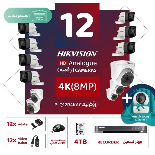 Integrated warehouse package (12 4K/8MP-HD digital surveillance cameras)